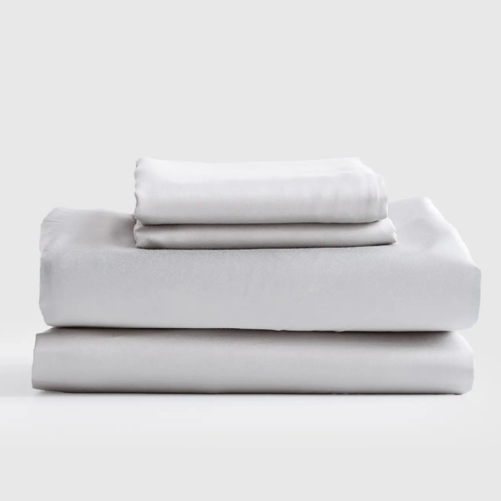 NWOT! Quince Organic Bamboo Gray Sheets & 1 Pillowcase! Sz. Twin (1280)(READ)
